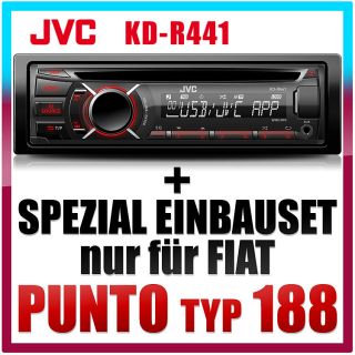 JVC KD R521 Autoradio+Kabeladapter für FIAT Punto/188