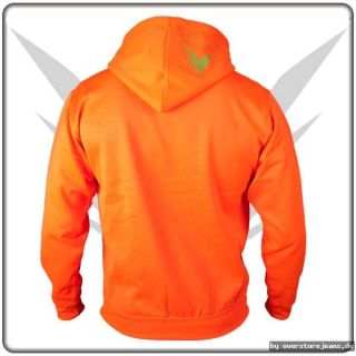 FancyBeast Clubwear Hoodie Sweat Jacke Kapuze Neon Orange M L XL XXL