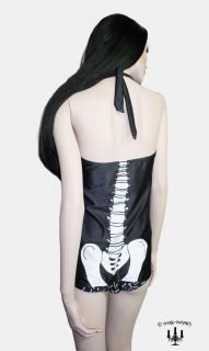 Gothic crazy Skull Skelett Badeazug von too fast schwarz weiss Gr 38
