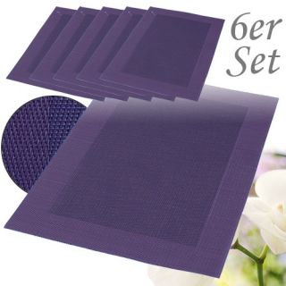 Tischset Platzset Platzmatten 6er Set violett lila aus Kunststoff