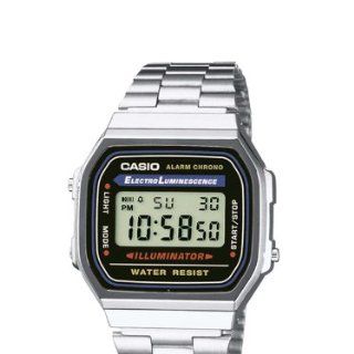 Casio Unisex Armbanduhr Digital Silber A168WA 1YES