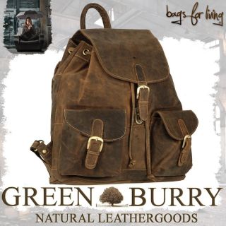 GreenBurry Rucksack Leder braun Vintage used Look