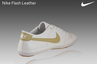 Nike Flash Leather Mtr Gr.40 Schuhe Sneaker Slipper weiß Leder 325224