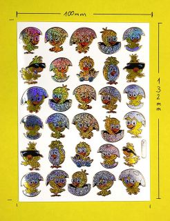 Bogen Glitzer Mini Sticker Aufkleber CALIMERO KÜKEN #206