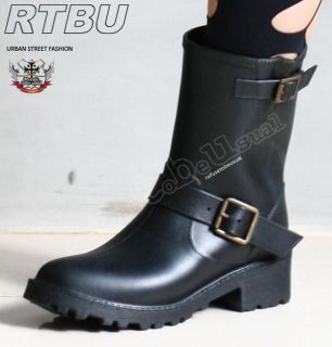 Punk Biker Veronica Shortie Style Rain WaterProof Boots