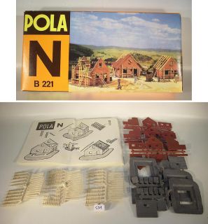 Pola N Spur B 221 Kit Bausatz 3 kleine Häuser im Rohbau OVP #531