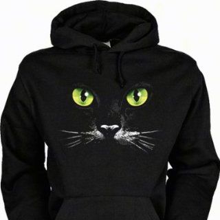 Kapuzen Sweatshirt mit Katzen Motiv bedruckt / Schwarze Katze 