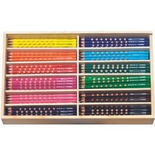 Farbstift lackiert, Holzkiste mit 144 Stiften Spielzeug