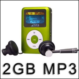 2GB Mini  Player grün 24g Mega Bass Kopfhörer 2 GB
