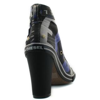 Diesel Exposition Womens New Printed Ankle Boots Black