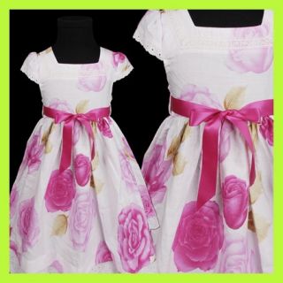 Mädchen Blumenkleid Schickes Festliches FestKleid Rosa/weiß