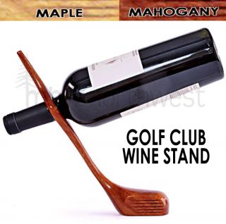 WINE BOTTLE GOLF CLUB STAND   MAHOGANY OR MAPLE   DUFFER BOBS WINE