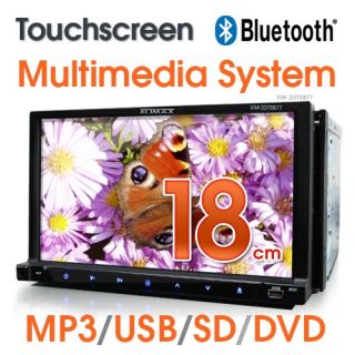 2DIN 18cm 7 HD TOUCHSCREEN  MPEG4 CD DVD AUTORADIO USB SD 64GB