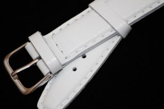 Uhrenarmband aus echtes Leder mit Dornschließe 20mm Weiss Weiß