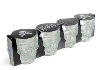 Pirate Skull Shots Shot Glasses Set 4 Glass Perfect for Party or