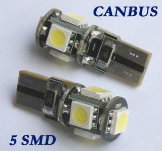 CANBUS 5 LED Standlicht 5smd xenon weiß weiss T10 W5W 12V DC
