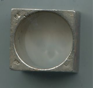 70er Jahre Silber Anhänger Ring Würfel Emaille 4 seitig