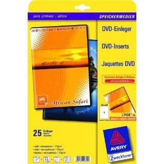 Avery Zweckform L7436 25 DVD Einleger, 183 x 272 mm, 25 Blatt/25
