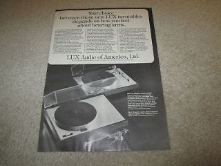 Luxman PD 272, TA 1 Turntable, Tonearm Ad, Article,1979