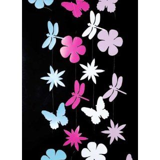 Frühlingsgirlande, PVC, ca. 180 cm lang, blau (Blumen, Libellen