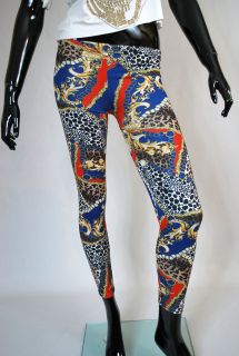 stylische rockig Leggings,Ethno Barock Safari Stil,grafische Muster
