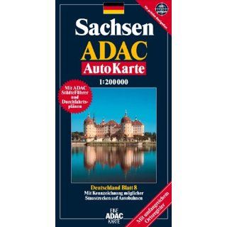 ADAC AutoKarte Deutschland 08. Sachsen 1  200 000. Mit Ortsregister