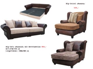 Big Sofa  Hawana  im Kolonialstil Megasofa Sofa XXL Couch