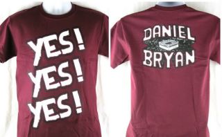 Daniel Bryan Yes Yes Yes Maroon Red T shirt New