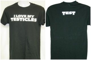 Andrew TEST Martin I Love My Testicles Black T shirt New