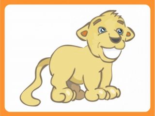 Wandtattoo Wallprint Kinderzimmer Tiere Afrika junger Löwe