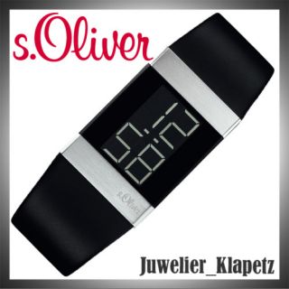 Oliver Uhr SO 297 LD Herrenuhr Leder schwarz LCD Digital