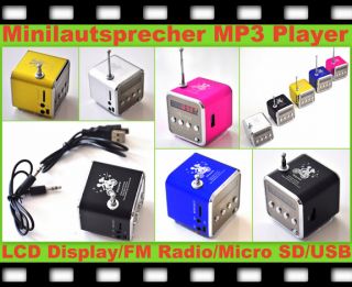 LCD Mini Lautsprecher Mp3 Handy Radio USB MicroSD TF Kartenleser
