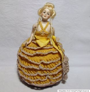 Uralt Porzellan Puppe Teepuppe Half Doll Halbpuppe Büste um 1910