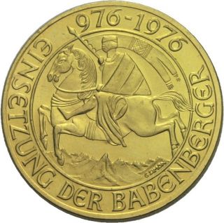 LANZ AUSTRIA 1000 SCHILLING 1976 GOLD BABENBERG #292