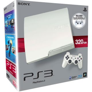 Sony PlayStation 3 Konsole Slim 320 GB weiß mit 2 DualShock