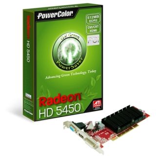 VGA 512MB PowerColor Radeon HD 5450 Go Green Low Profile Passiv PCI
