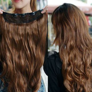 LIGHT BROWN clip in hair extension curl/curly/wav y/long head ponytail