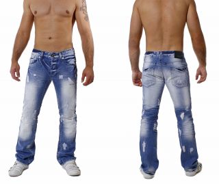 ReRock destroyed Jeans Hose RASPING hell blau 311 3105