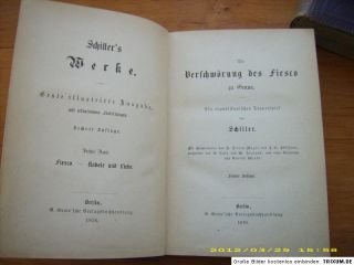 Schillers Werke in 10 Bänden ( 5 Bücher ) Illustrierte Ausgabe 1876
