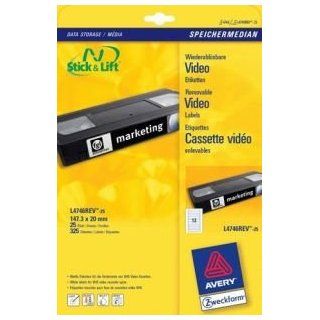 Etiketten A4 VHS Kassette Zweckform Bürobedarf
