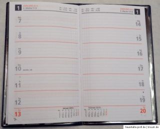 Taschenkalender 2013 ca.16 x 9 cm 1 Woche auf 1 Seite superflach