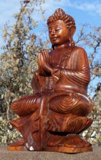 Sehr schöner BUDDHA Meditation Mönch HOLZ BUDDA Feng Shui 332
