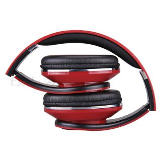 Headset Bügel Kopfhörer Ohrhörer 3.5mm Multimedia Rot f. DJ PC 