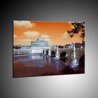 Kunstdruck Rom Engelsburg, Tiber und Engelsbrücke Kunstdruck in