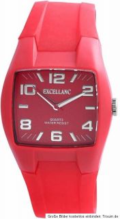original Excellanc Silikon Uhr weiß pink rot blau Unisex Armbanduhr