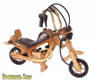 Chopper Motorrad Material Holz handgefertigt und handbemalt Länge ca