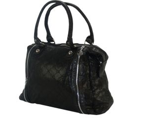 Design  / Damen Leder Tasche Handtasche Super modischer Look schwarz