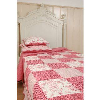 Clayre & Eef Tagesdecke Plaid Quilt Toile de Jouy Vichy 260x260