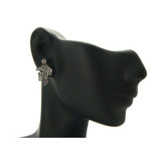 New Iced Out Everyday IM shuffling LMFAO Stud Earring Silver/Clear
