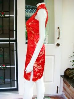 Cheongsam/Qipao Geisha China/Japan Mini Kleid Rot Gr.42